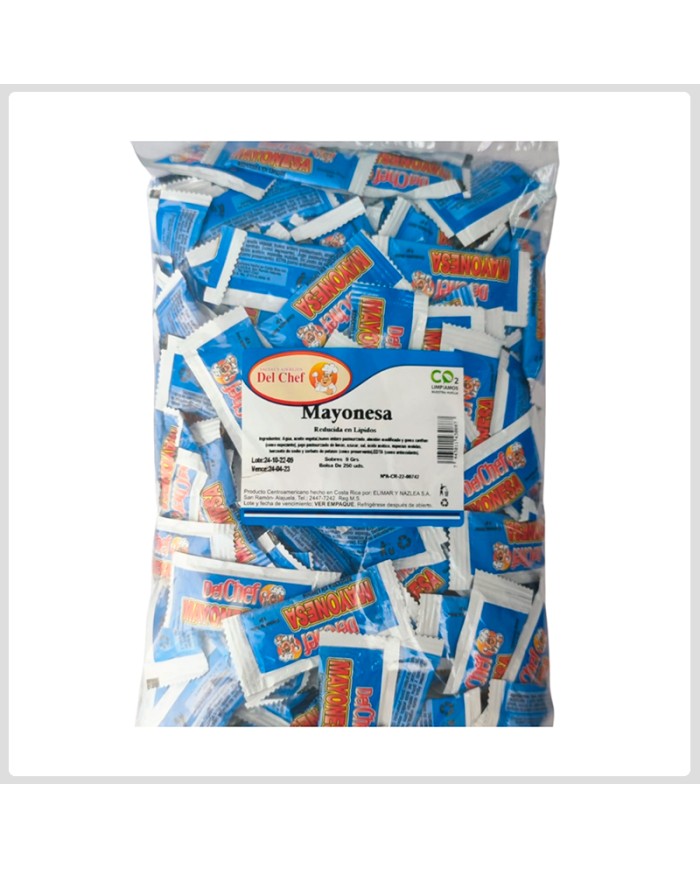 Mayonesa Individual Marca Del Chef 100 unid x 9 gr