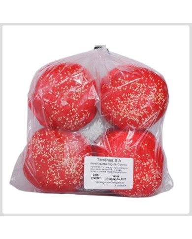 Pan de hamburguesa Rojo 8 unid x 90 g